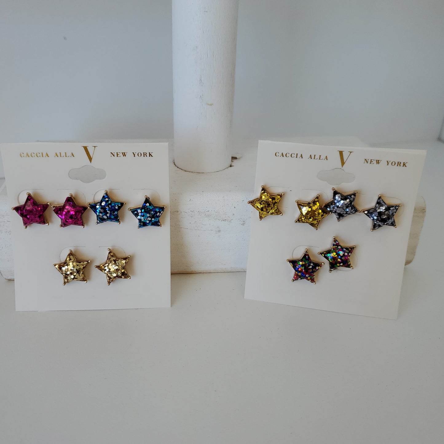 Glitter Stars 3pk Studs