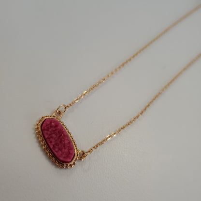 Gold Druzy Necklace Set