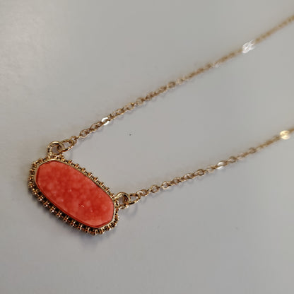 Gold Druzy Necklace Set