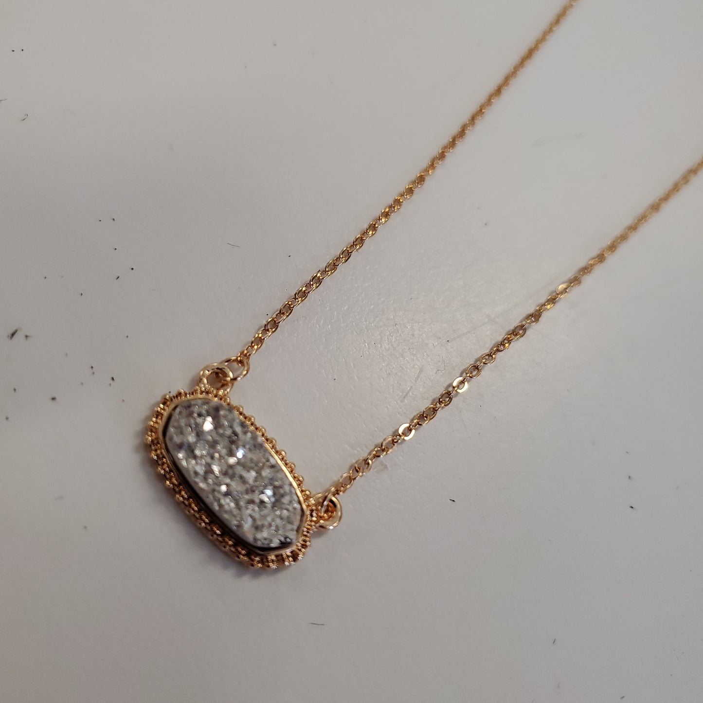 Gold Druzy Necklace Set