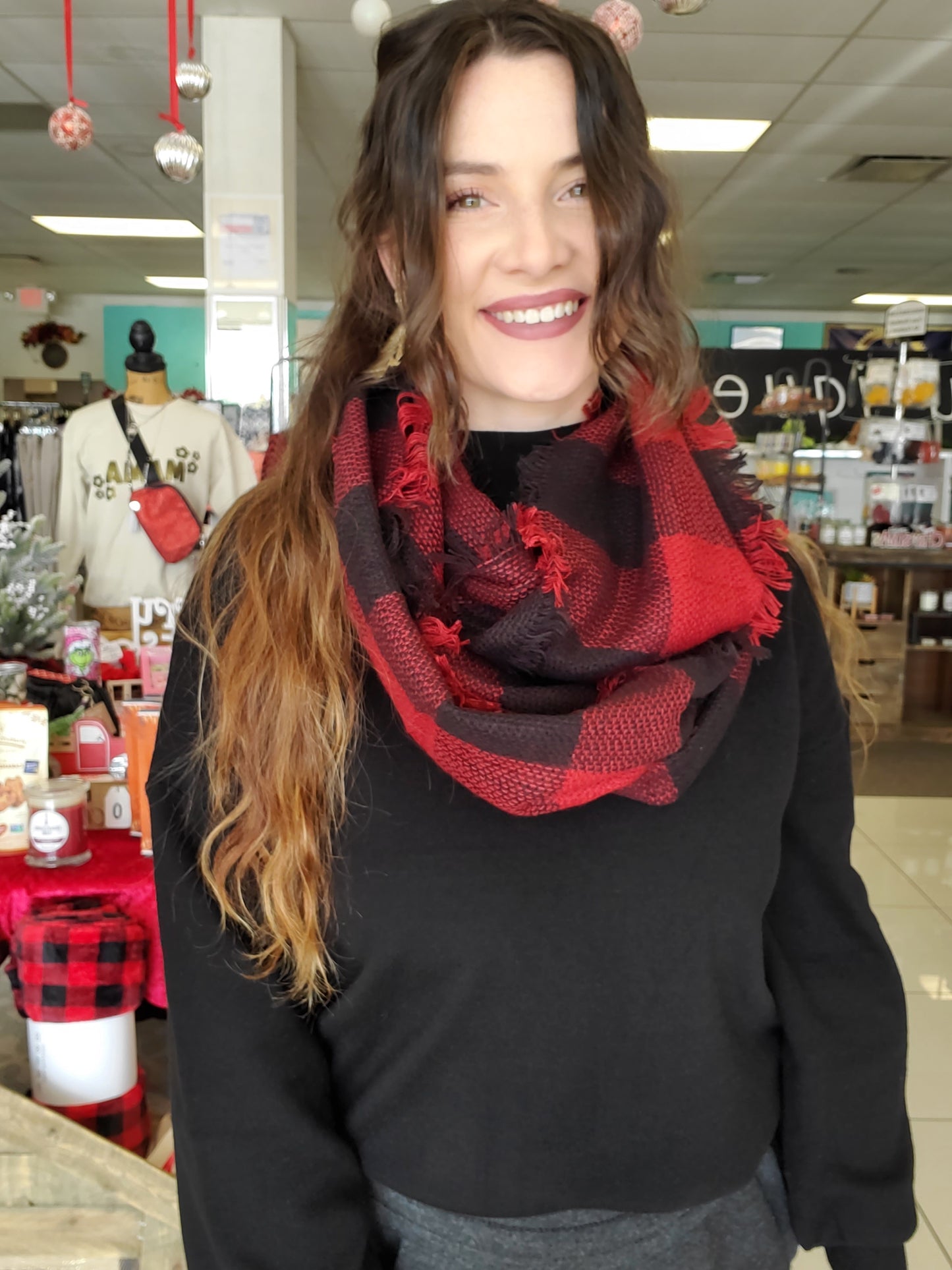 Buffalo Plaid Infinity Scarf