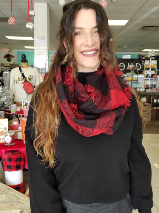 Buffalo Plaid Infinity Scarf