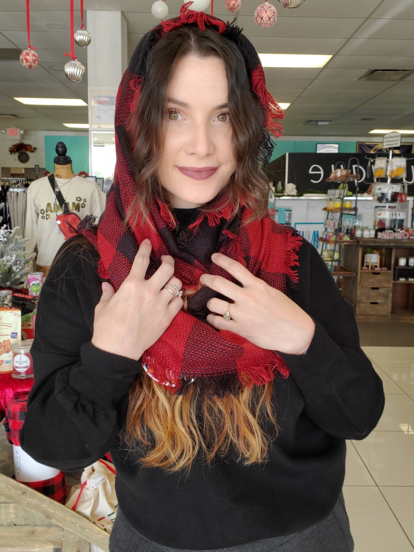 Buffalo Plaid Infinity Scarf