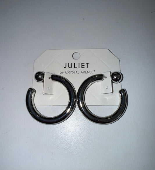 Lillian Silvertone Jacket Earrings