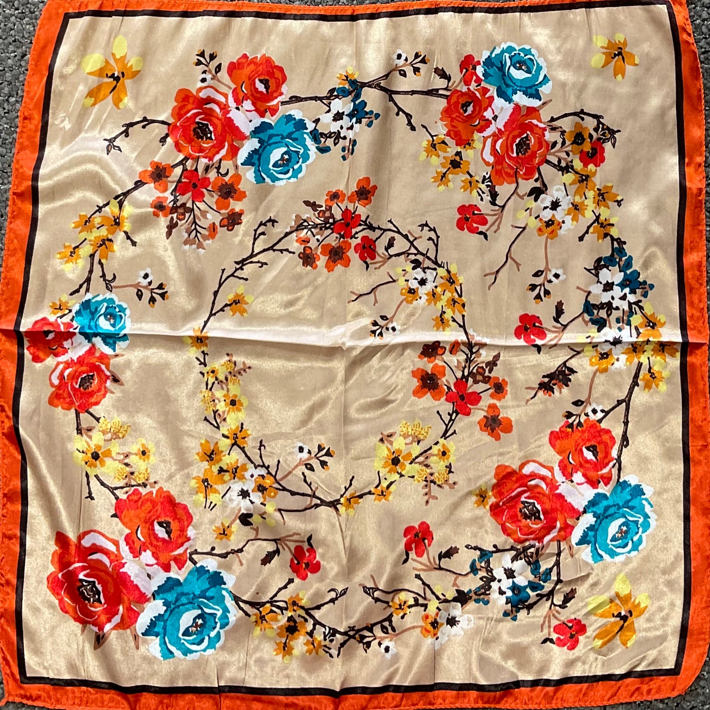 Floral Satin Scarf