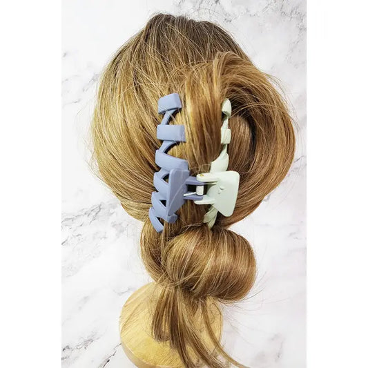 2 Tone Matte Hair Claw Clip