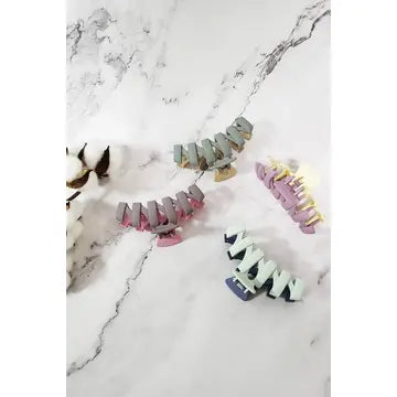 2 Tone Matte Hair Claw Clip