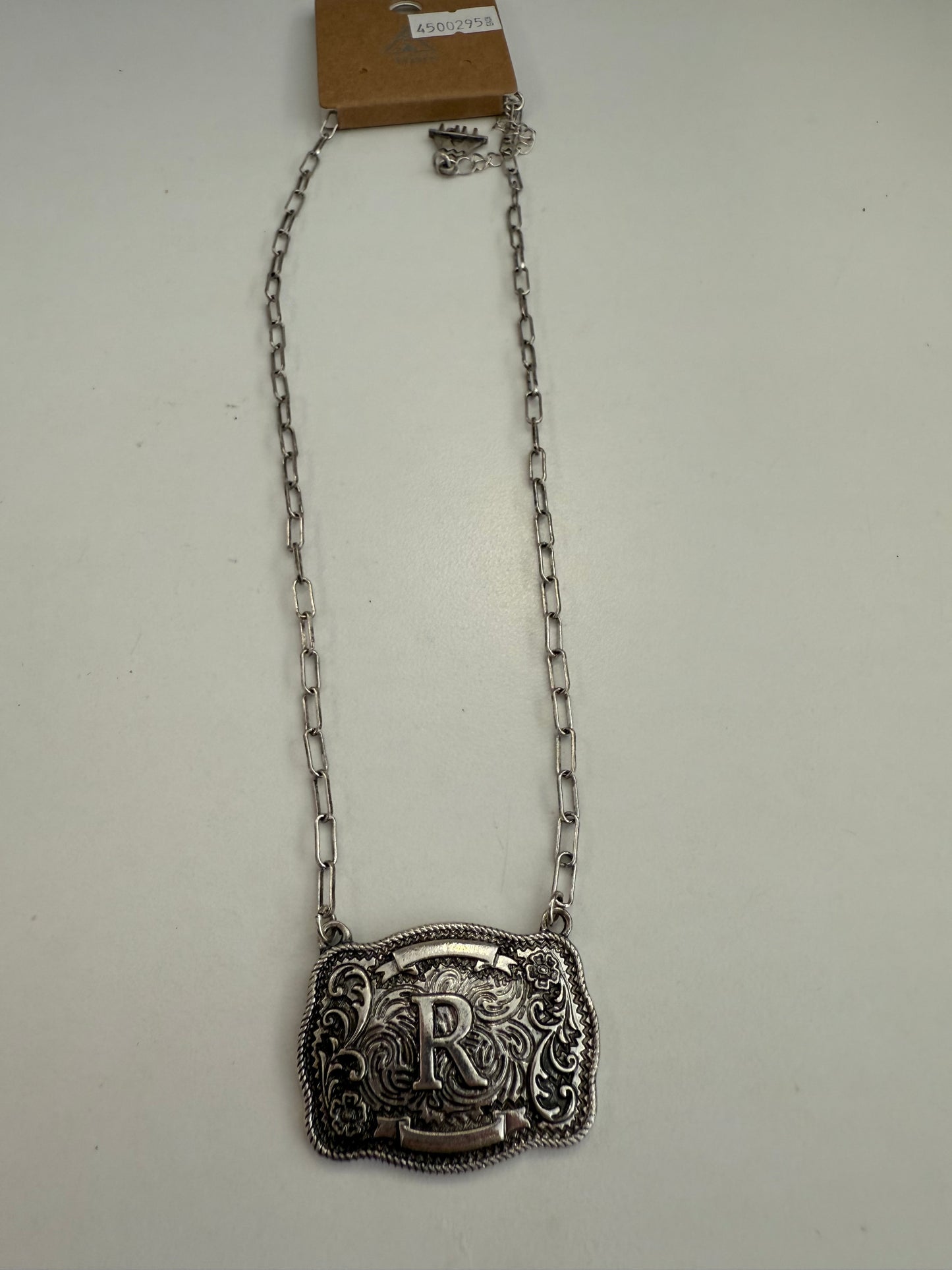 Beltbuckle Initial Necklace