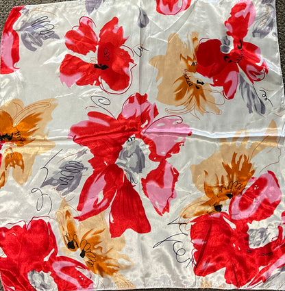 Floral Satin Scarf