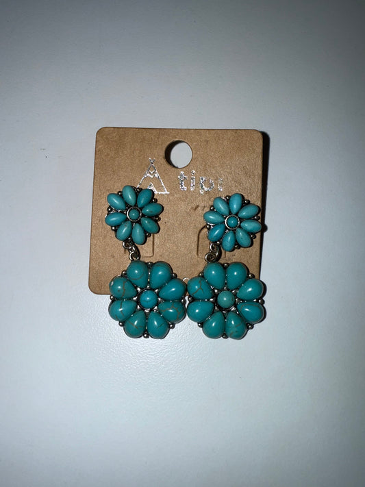 E - Cord Flower Dangle Clip Ons