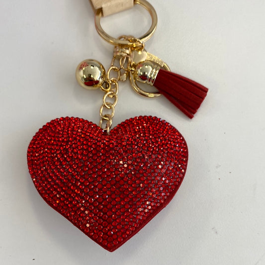 Sparking Red Heart Keychain