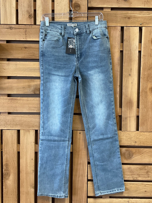 Straight Leg Denim Stretch Pants