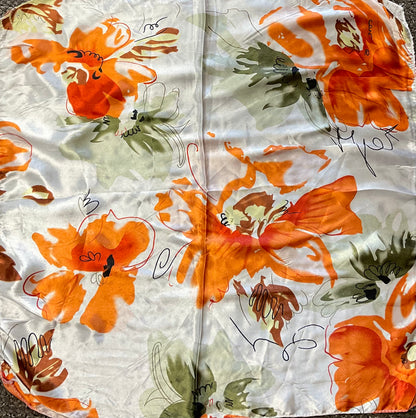 Floral Satin Scarf
