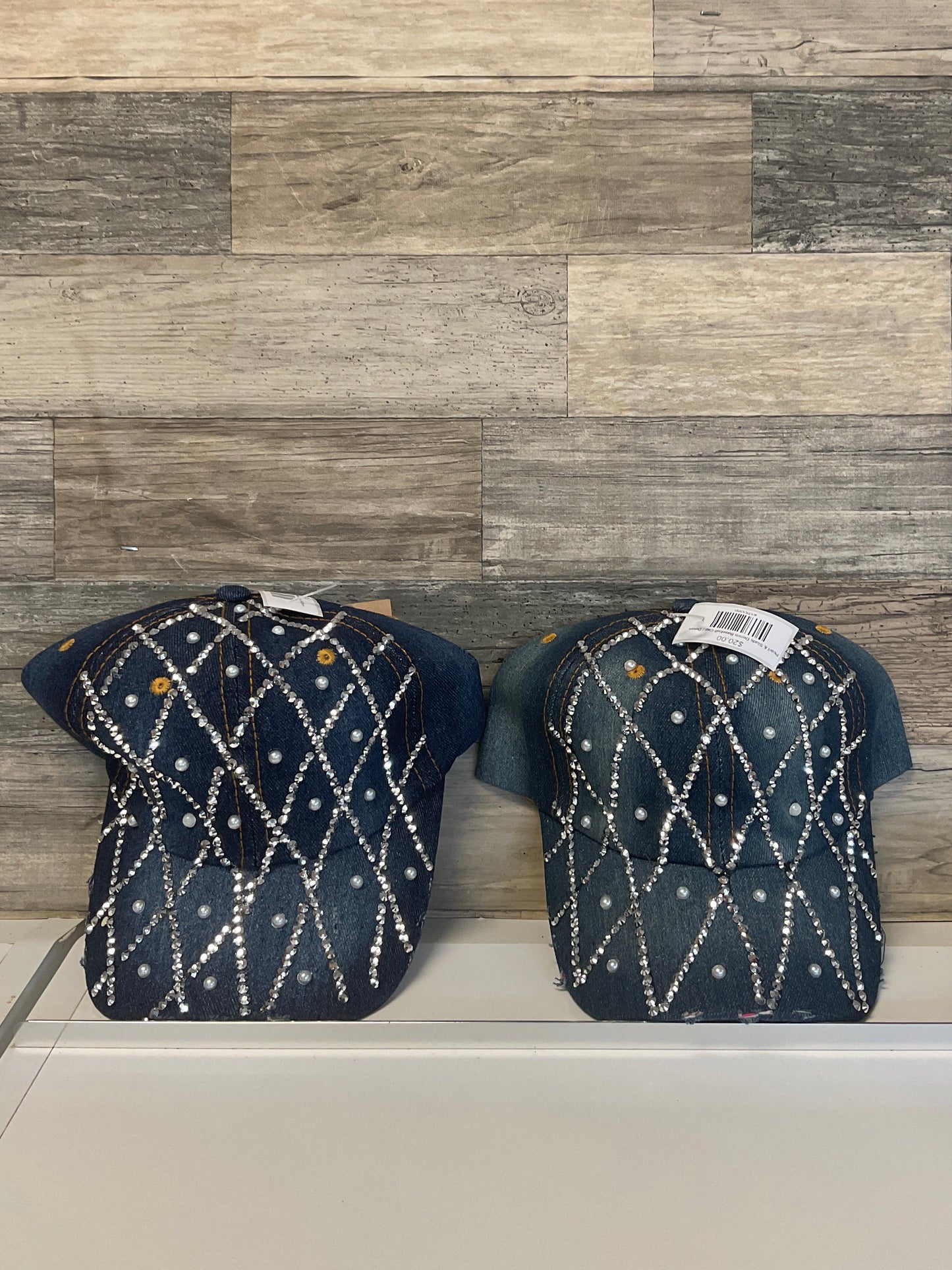 Pearl & Studs Denim Baseball Cap