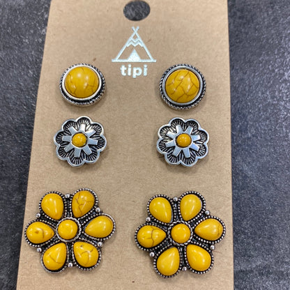 Mustard 3pk Studs