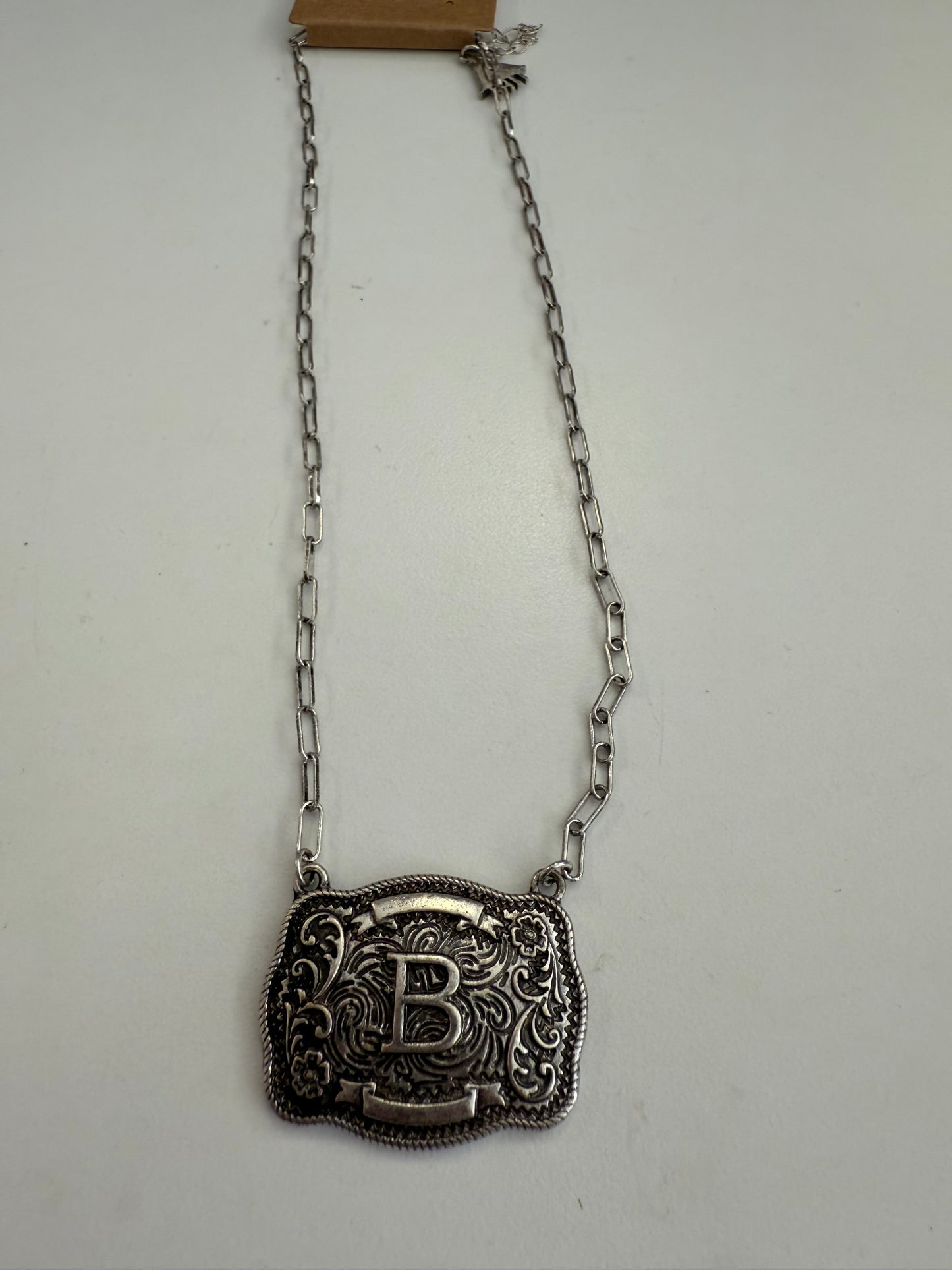 Beltbuckle Initial Necklace