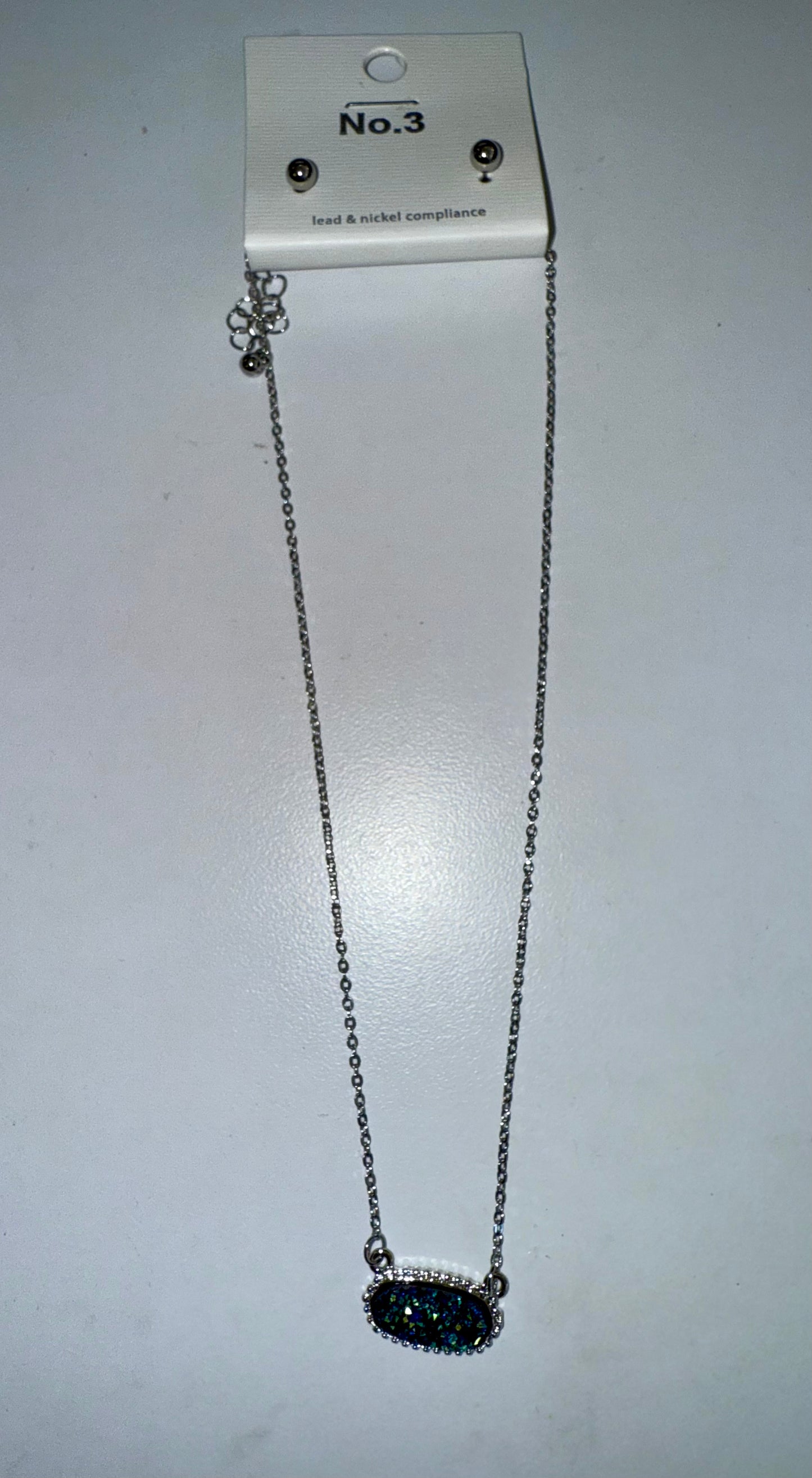 Druzy Necklace Silver