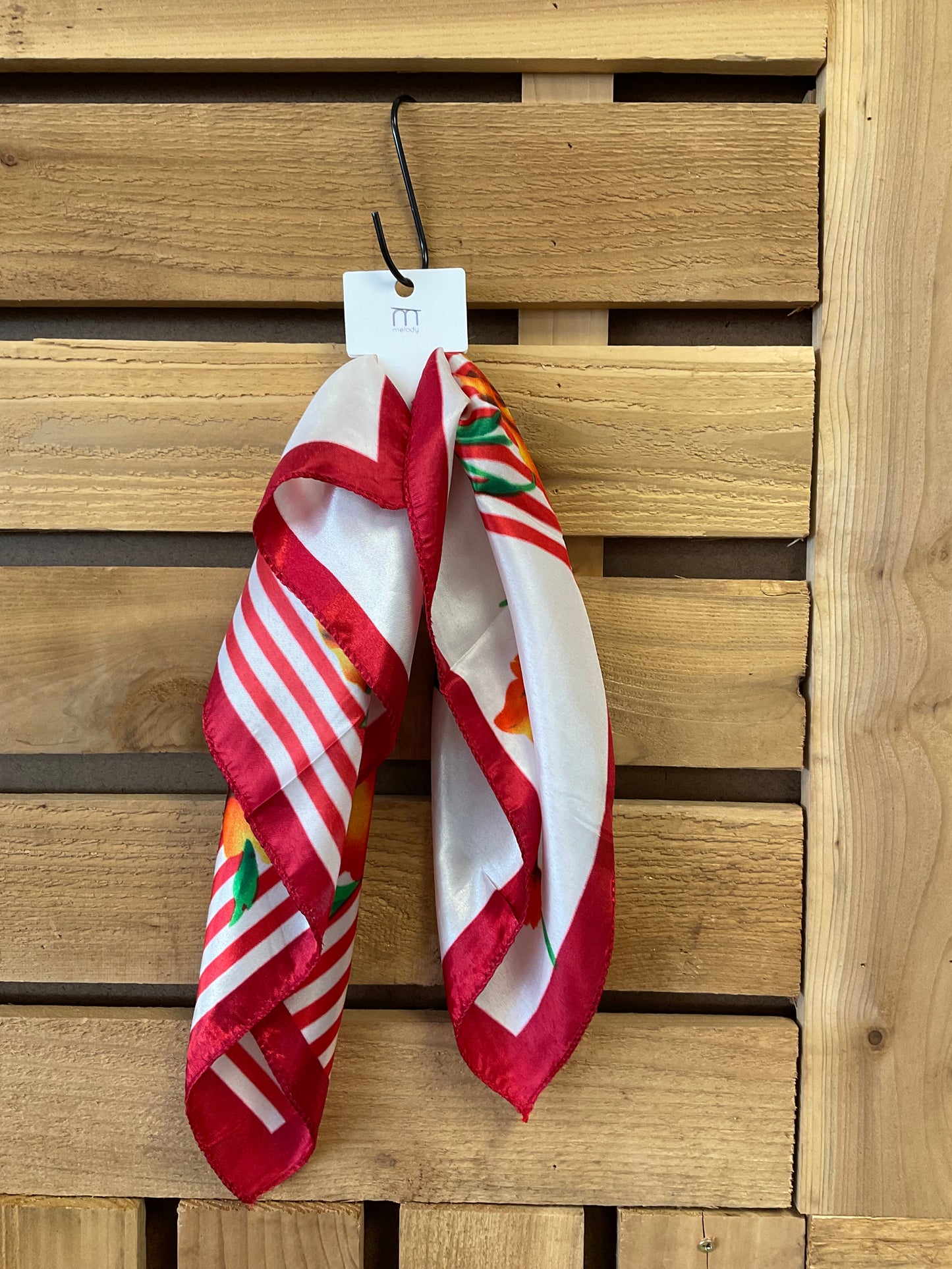 Floral Stripes Satin Scarf