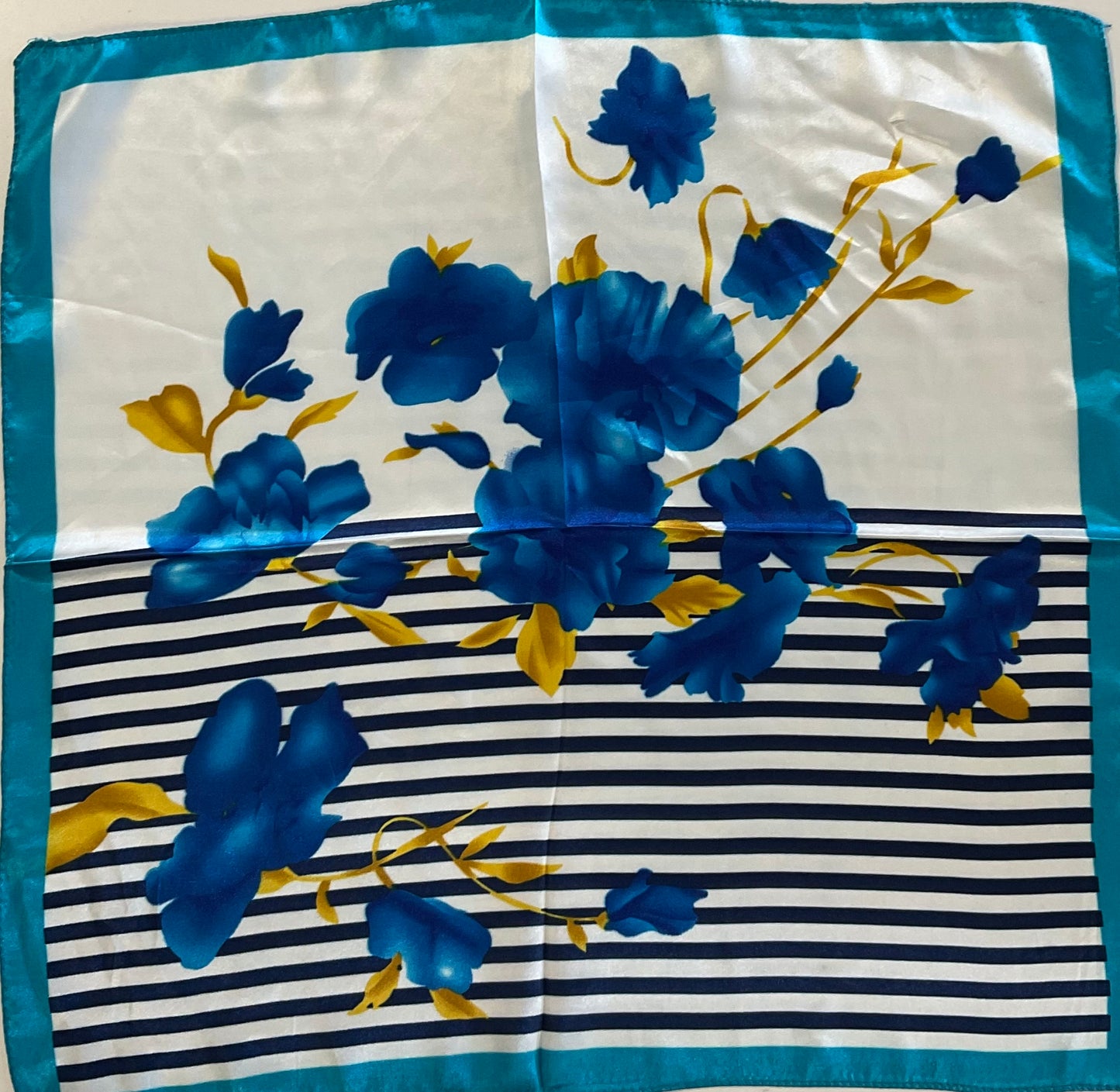 Floral Stripes Satin Scarf
