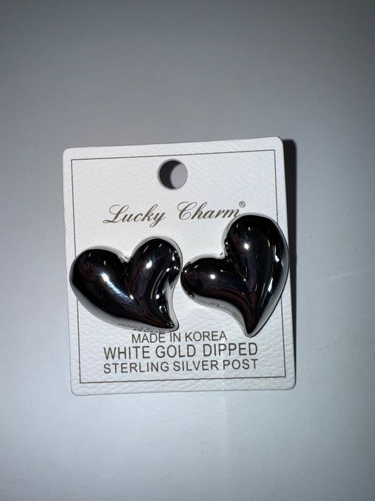 Silver Happy Hearts