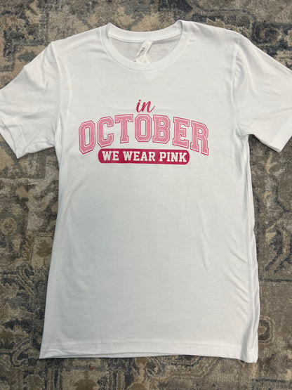 October We Wear Pink Tee - Misses