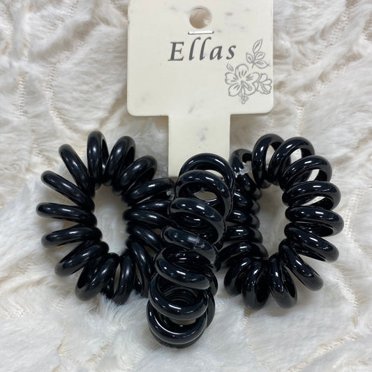 Black Phone Cord Hair Ties 3pk