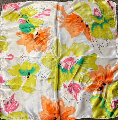 Floral Satin Scarf