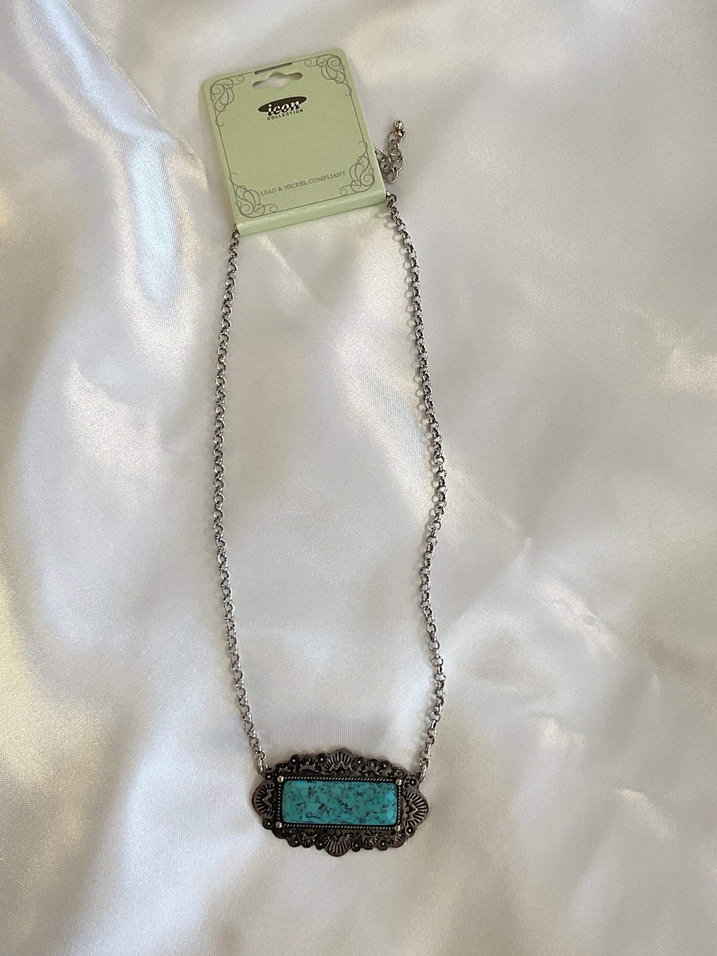 N - Turq Concho Pendant