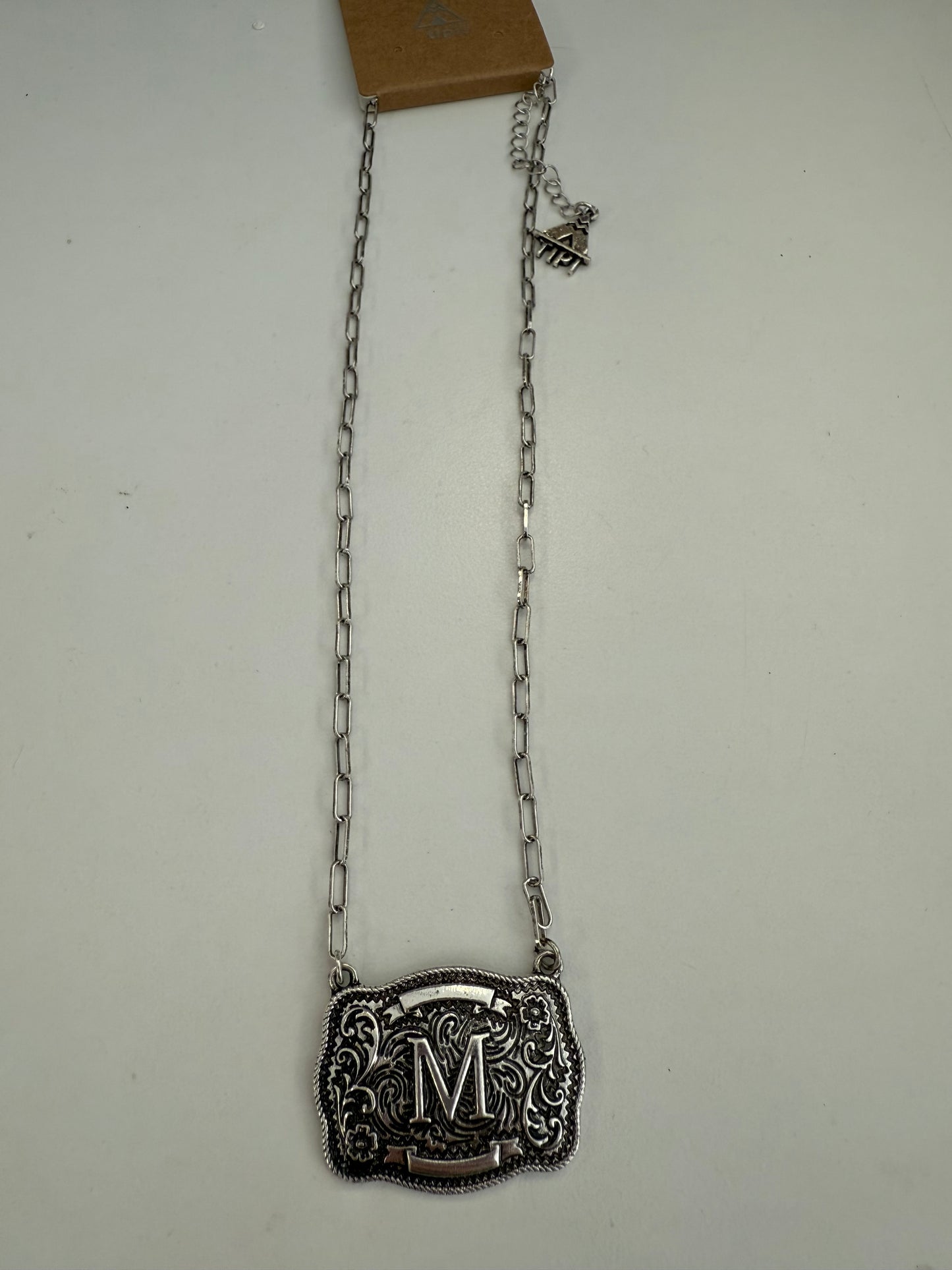 Beltbuckle Initial Necklace