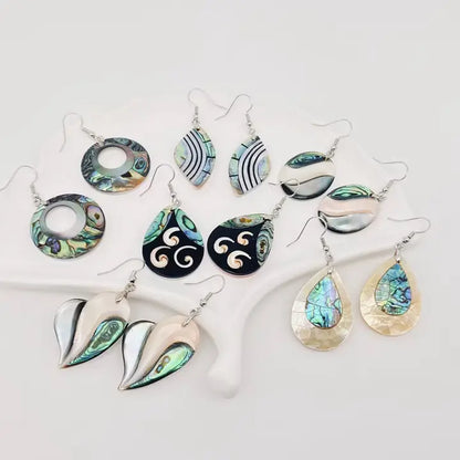 Abalone Shell Geometric Earrings