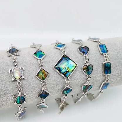 Abalone Shell Metal Chain Bracelet