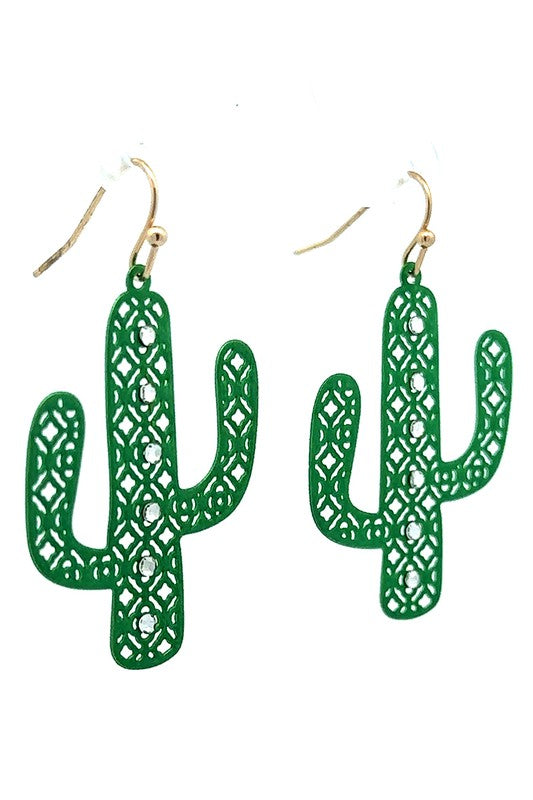 Add A Little Bling Cactus Earrings