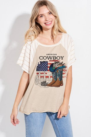 American Cowboy Raglan Sleeve Top