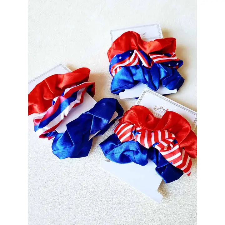 American Flag Hair Tie Set