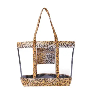 Animal Trimmed Clear Tote