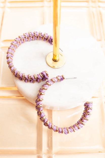 Ava Raffia Hoop Earrings