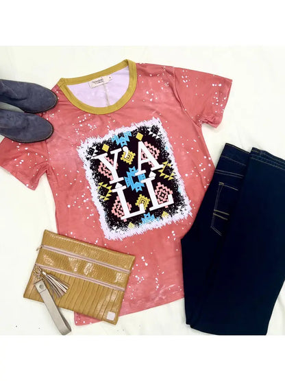 Aztec Y'all Splatter Tee