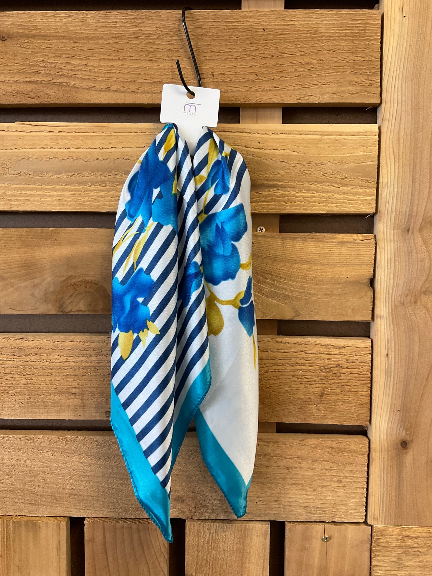 Floral Stripes Satin Scarf