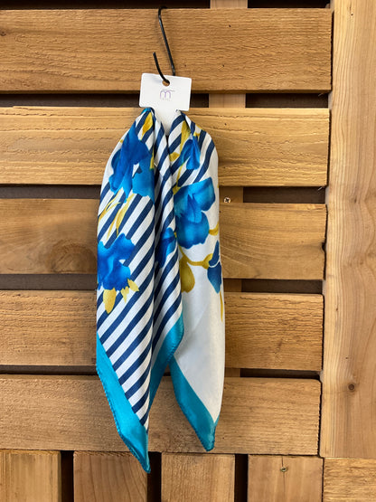 Floral Stripes Satin Scarf