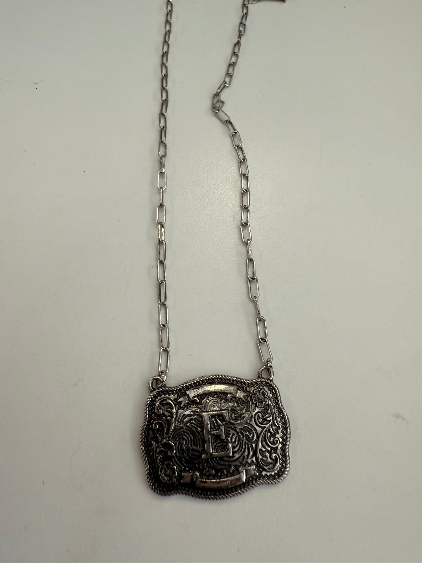 Beltbuckle Initial Necklace