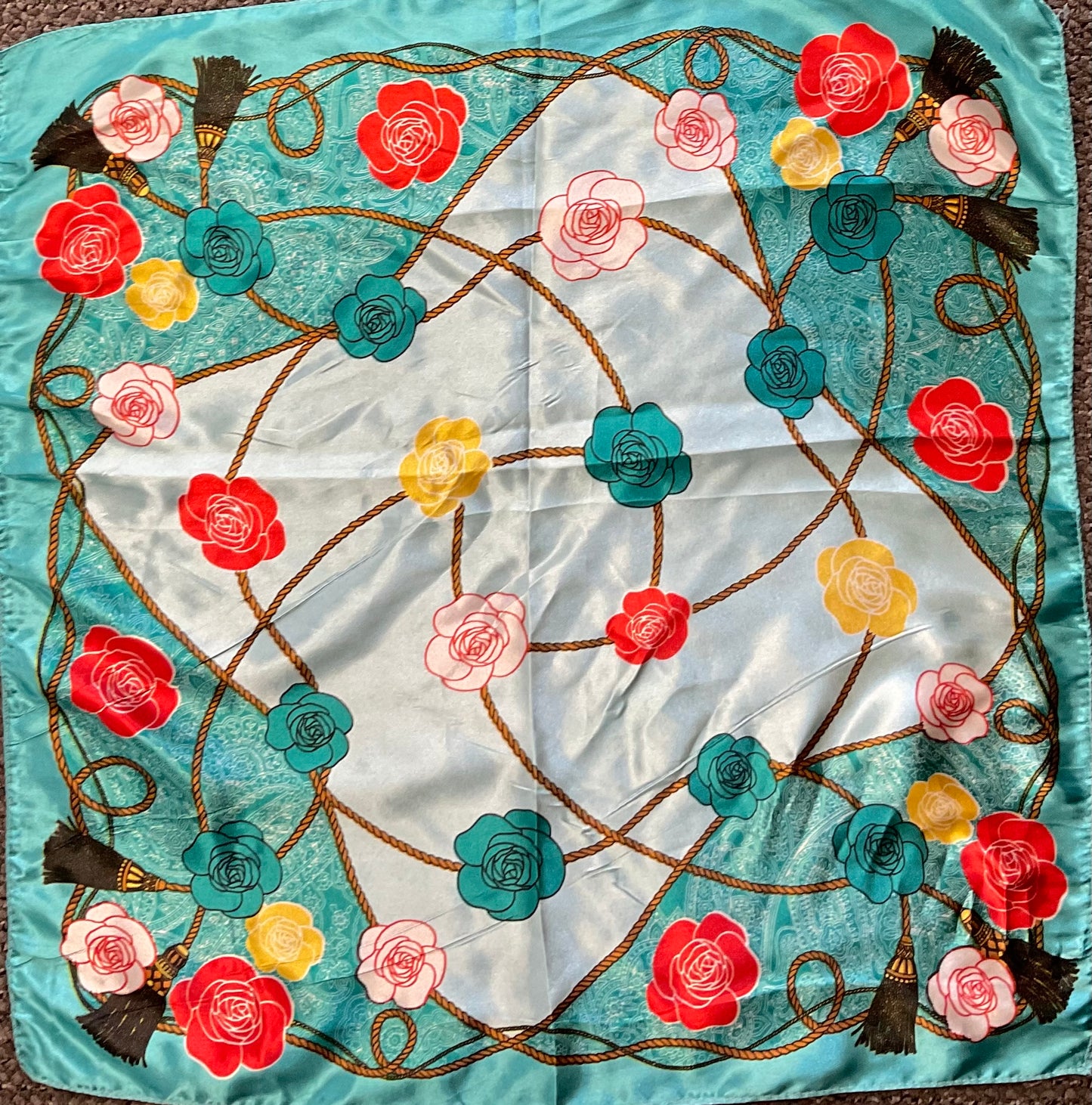 Floral Satin Scarf