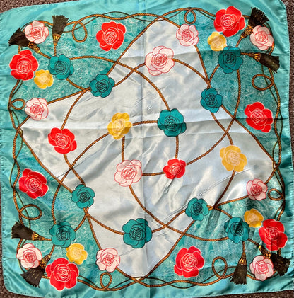 Floral Satin Scarf