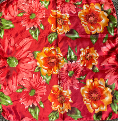 Floral Satin Scarf