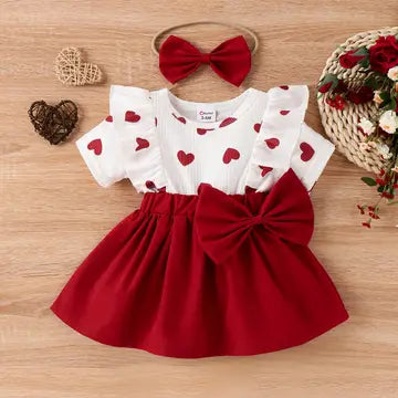 Baby Heart Dress & Headband Set