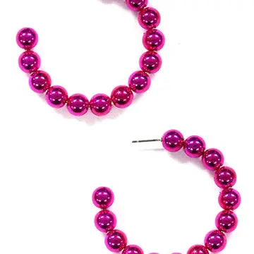 Beaded C Hoops