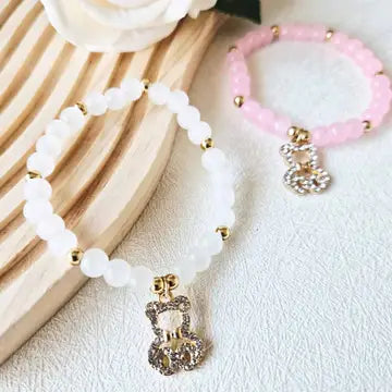 Bear Pendant Mix Bead Bracelet