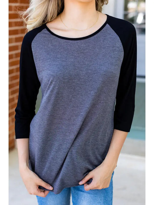 Black & Grey Baseball Raglan