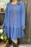 Blue LS Dress