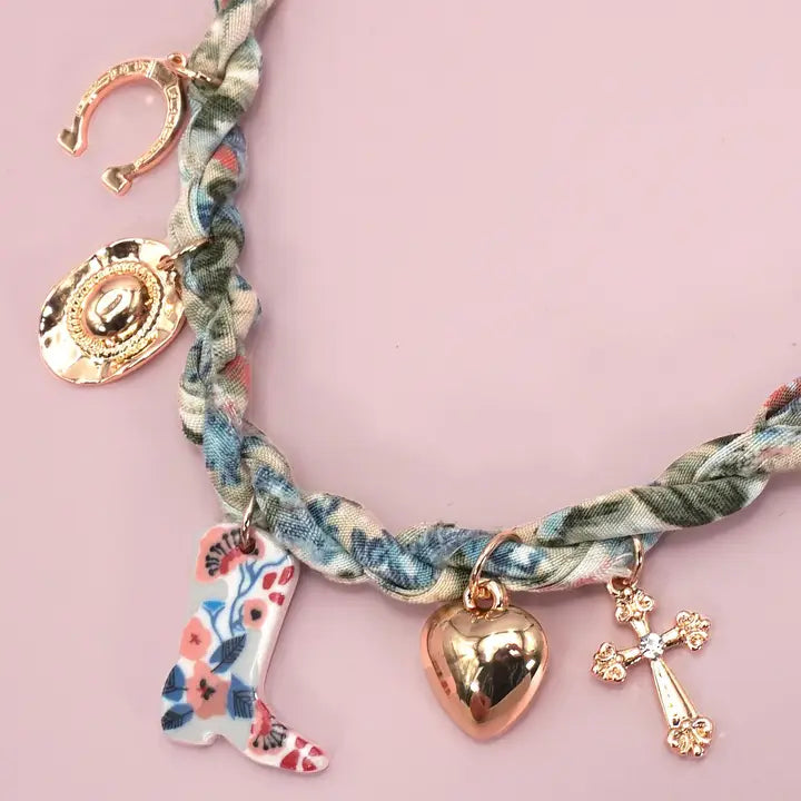 Bohemian Scarf Charm Necklace