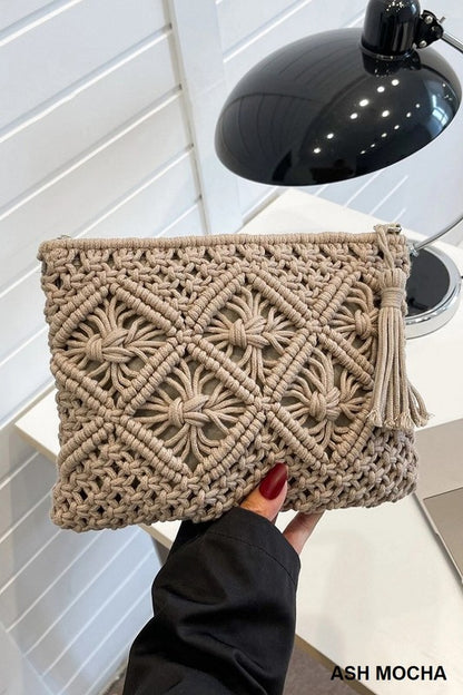 Bohemian Tassel Crochet Shoulder Bag